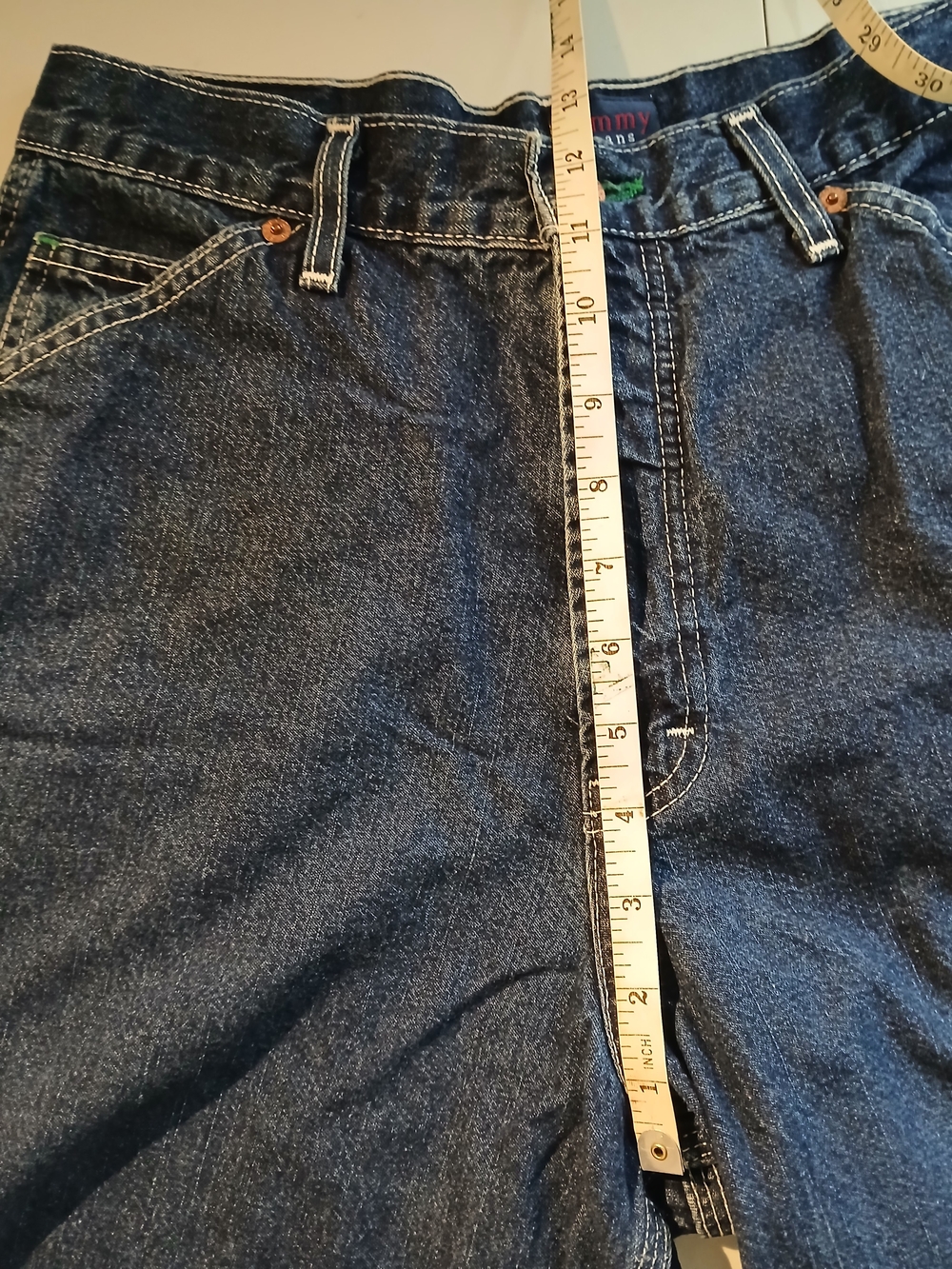 Vintage Tommy Hilfger Carpenter Shorts - Dark Blue - Picture 7 of 8